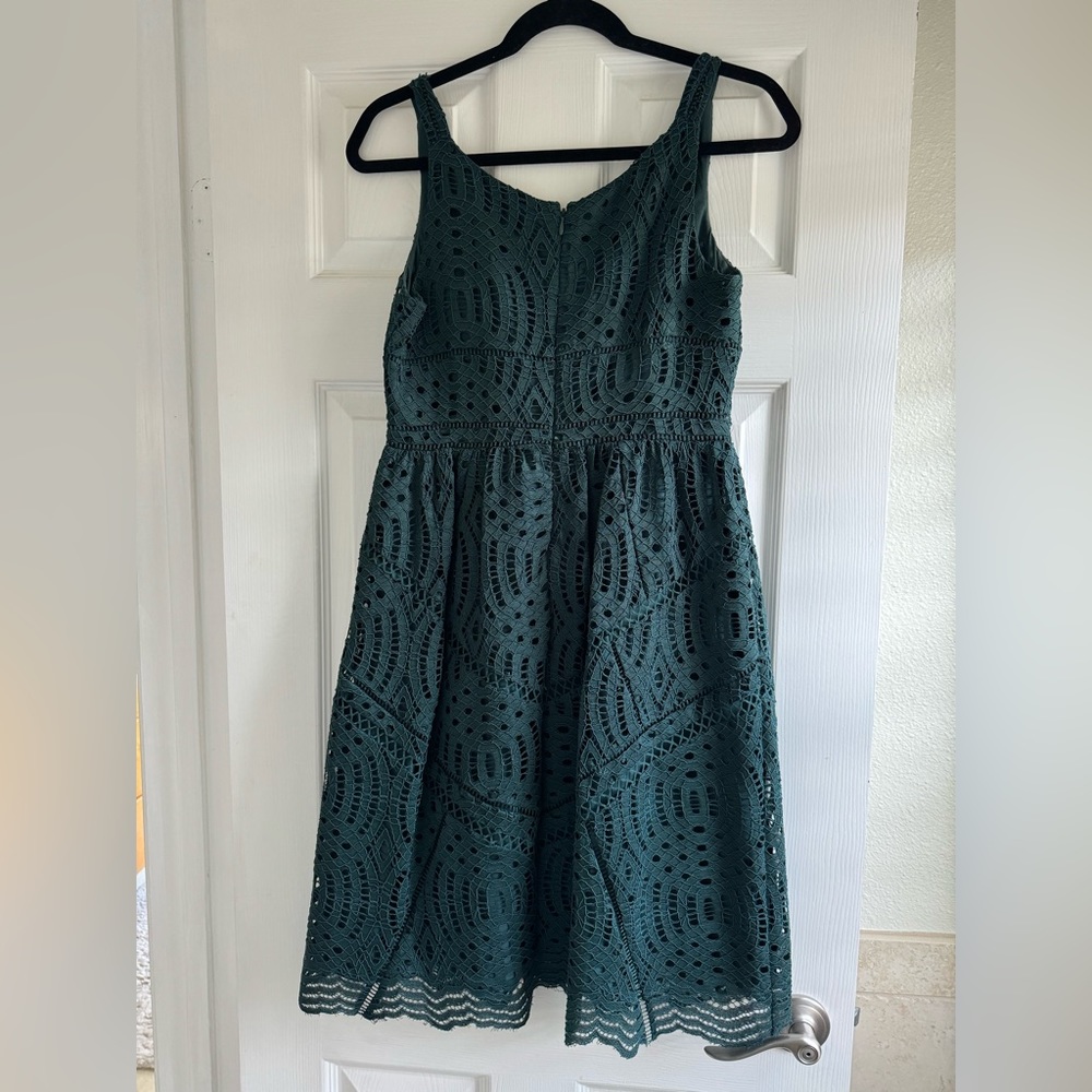 Ann Taylor green lace dress, size 2